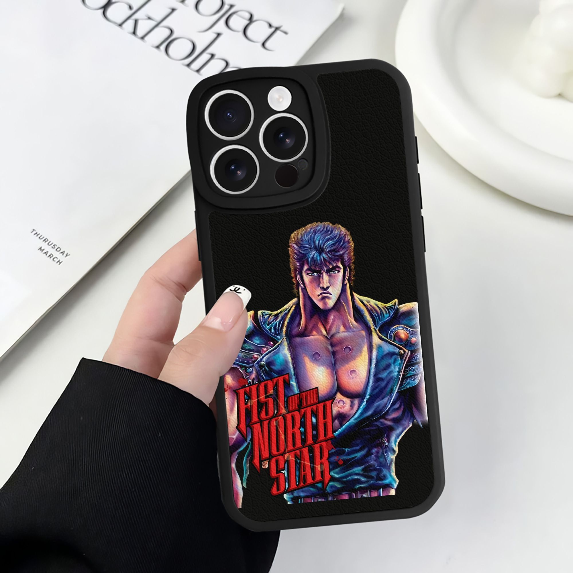（画像用） 北斗の拳 Fist of the North Star 【iPhone 16シリーズ対応】シリコンスマホケース（レザー調） 材質：シリコン